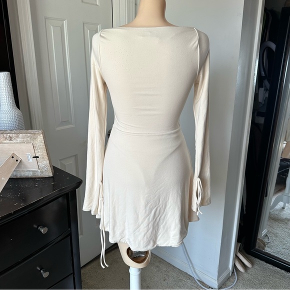 OH POLLY BAIZE SQUARE NECK LONG SLEEVE MINI DRESS - Picture 12 of 15